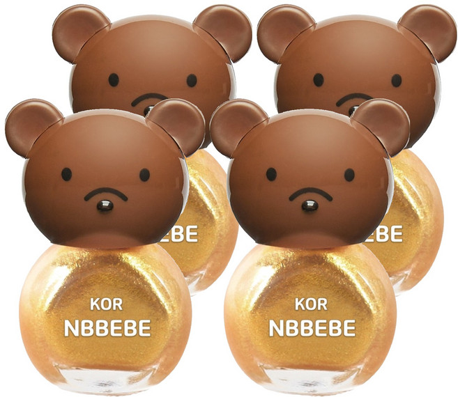 Nbbebe 兒童用指甲油, 金光閃閃, 4個
