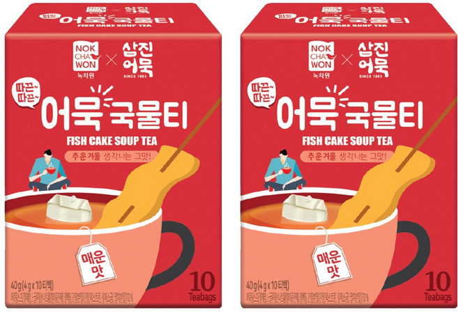 녹차원 따끈따끈 어묵국물티 매운맛, 4g, 10개입, 2개