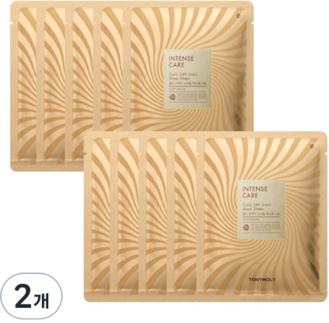토니모리 인텐스 케어 골드 24K 스네일 마스크 시트, 2개, 10개입