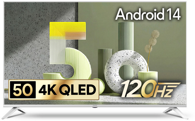 더함 CHIQ 4K UHD QLED DLG 120Hz 돌비 AI 스마트 구글5.0 TV, 127cm(50인치), UA501QLED, 스탠드형, 고객직접설치