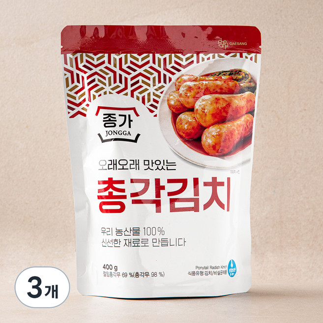 종가 총각김치, 400g, 3개