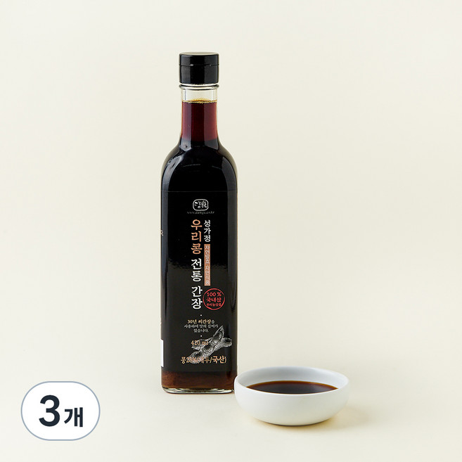 담가 순창 성가정 우리콩 전통간장, 420ml, 3개