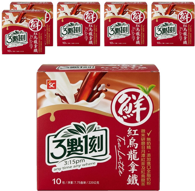 3點1刻 紅烏龍拿鐵, 22g, 10包, 6盒