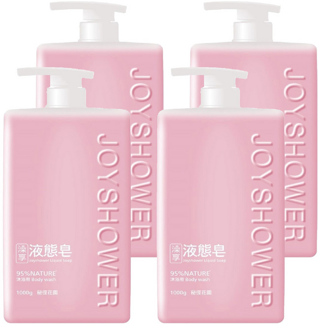 澡享 液態皂 秘徑花園, 1kg, 4瓶