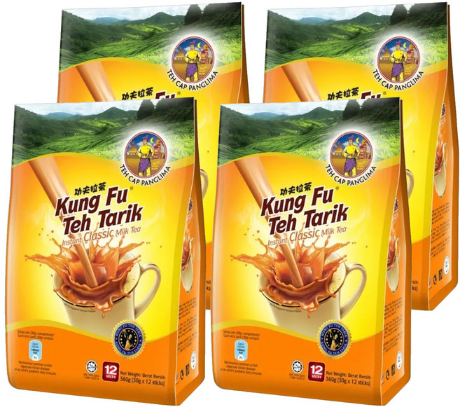 TEH CAP PANGLIMA 元帥牌 南洋拉茶風味功夫奶茶 三合一 經典原味, 30g, 12包, 4袋