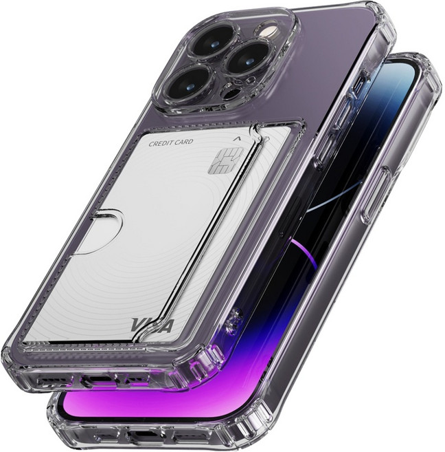 신지모루 갤럭시 아이폰 3장 수납 에어쉴드 카드슬롯 Lite 충격보호 젤리 휴대폰 케이스