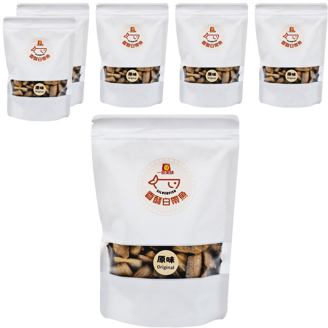 一袋美味 香酥白帶魚 原味, 200g, 6包