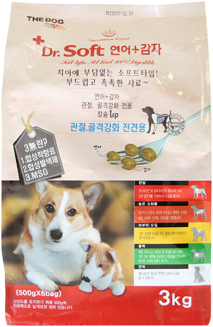 더독 강아지 닥터소프트 사료 감자, 연어, 3kg, 1개