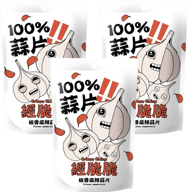 Crispy Ching 經脆脆 100%蒜片 椒香麻辣, 35g, 3包
