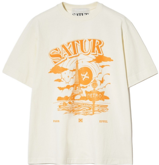 세터 남녀공용 파리 메트로 그래픽 반팔 티셔츠