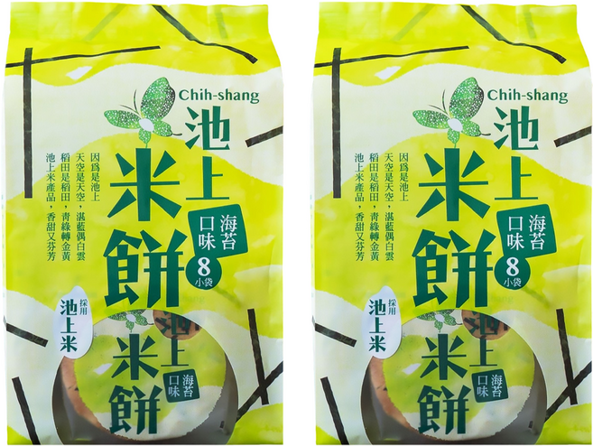 池上鄉農會 池上米餅 海苔口味, 136g, 2袋