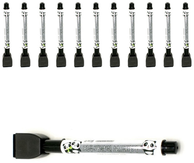 슈퍼쌤 지우개 달린 보드마카, 검정, 12개