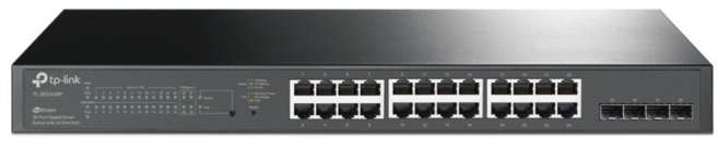 tp-link 28埠 Gigabit L2/L2+ 智慧型PoE Switch交換器 250W RJ45 24埠 + SFP 光纖端口 4埠, 1個, TL-SG2428P