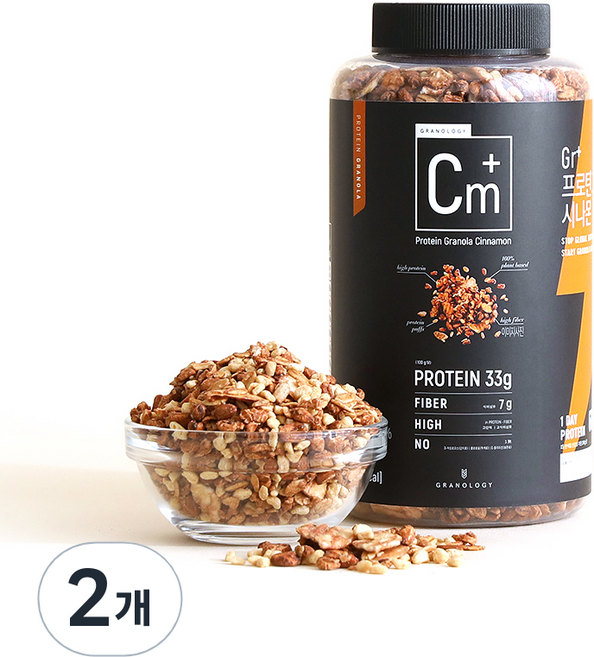 그라놀로지 프로틴 그래놀라 시나몬스터 시리얼, 2개, 400g