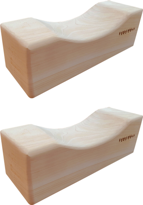 HINOKI ART 頂級扁柏實木方形木枕 大, 混合色, 2個