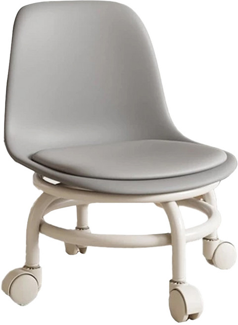 滑輪矮凳 椅背款, 1組, 灰色