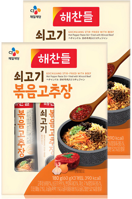 해찬들 쇠고기 볶음 고추장 3p, 180g, 2세트