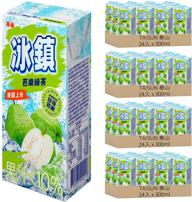 TAISUN 泰山 冰鎮芭樂綠茶, 300ml, 96入