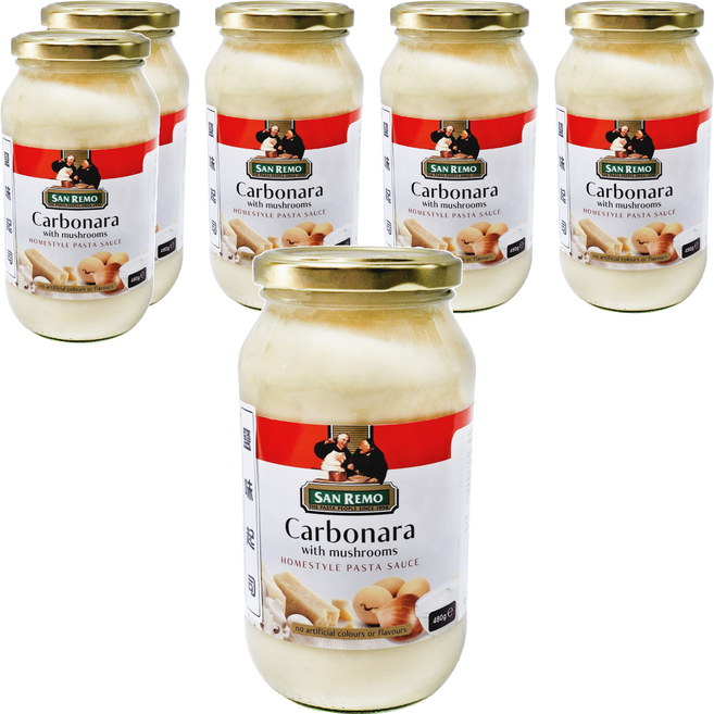 SAN REMO 頂級麵醬 奶油白醬, 480g, 6罐