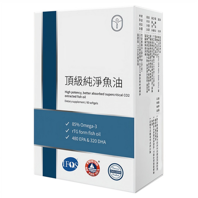 De Chuang 德創生技 頂級純淨魚油, 60顆, 1盒