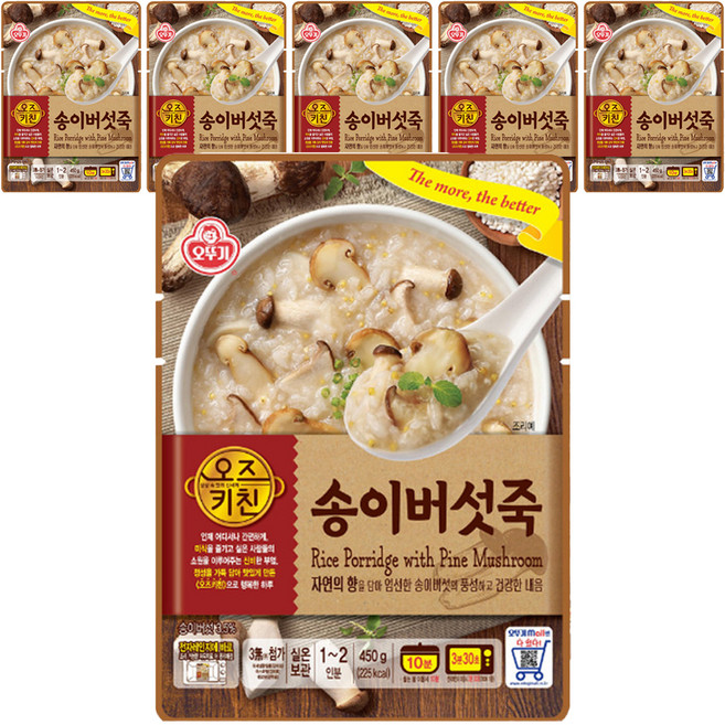 오뚜기 오즈키친 송이버섯죽, 450g, 6개