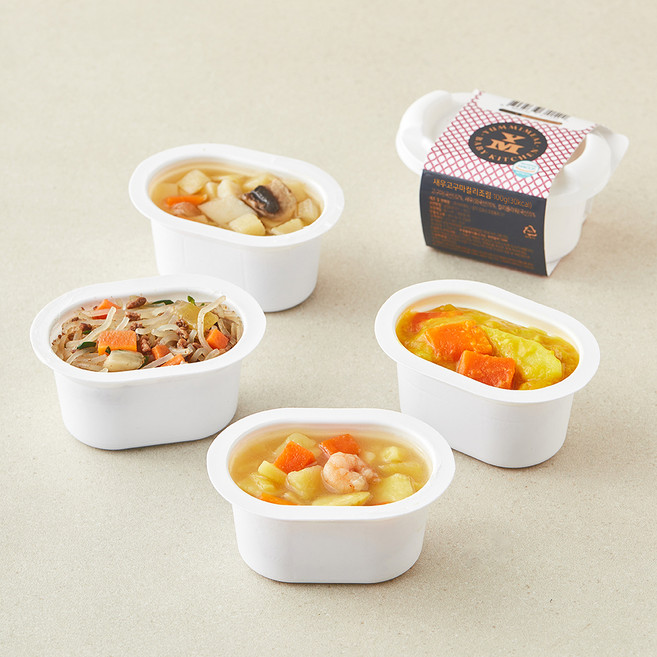 얌이밀 만 15개월 이상 아기반찬 소고기양송이감자조림 100g + 소고기잡채 100g + 태국식게살커리 100g + 새우고구마컬리조림 100g C세트, 1세트