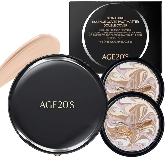 에이지투웨니스 시그니처 에센스 커버 팩트 마스터 더블커버 케이스 14g + 리필 14g 2p, 21호, 1개 - 쿠팡