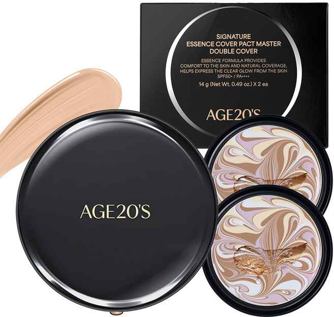 에이지투웨니스 시그니처 에센스 커버 팩트 마스터 더블커버 케이스 14g + 리필 14g 2p, 23호, 1개