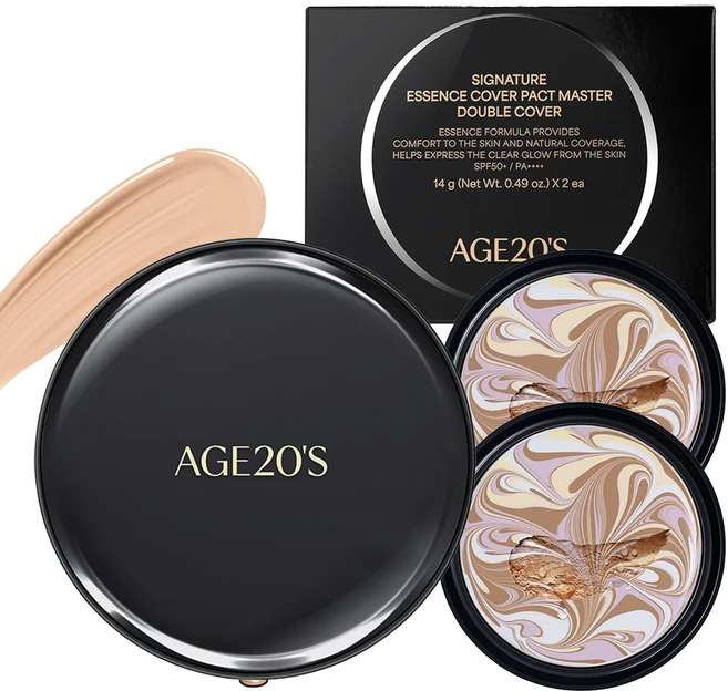 에이지투웨니스 시그니처 에센스 커버 팩트 마스터 더블커버 케이스 14g + 리필 14g 2p, 23호, 1개 - 쿠팡