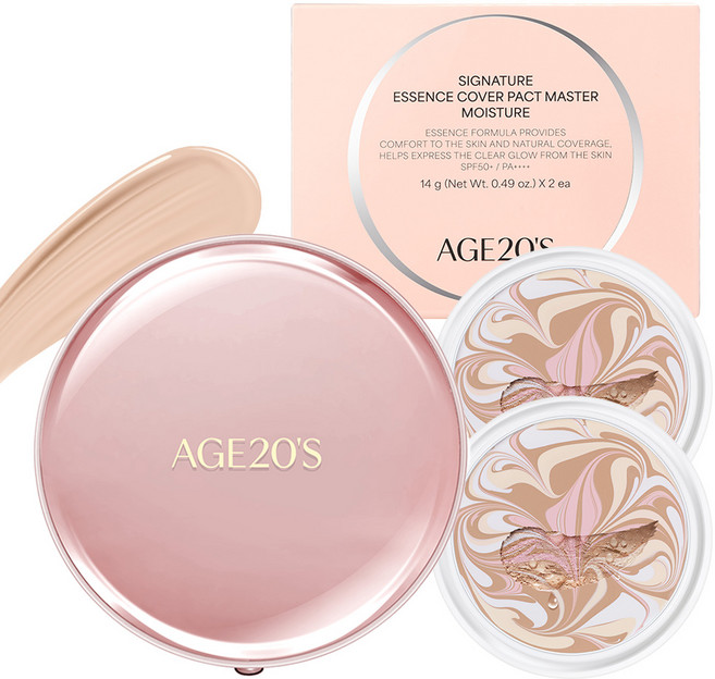 에이지투웨니스 시그니처 에센스 커버 팩트 마스터 모이스처 케이스 + 리필 14g 2p, 21호, 1개