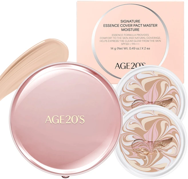 에이지투웨니스 시그니처 에센스 커버 팩트 마스터 모이스처 케이스 + 리필 14g 2p, 21호, 1개 - 쿠팡