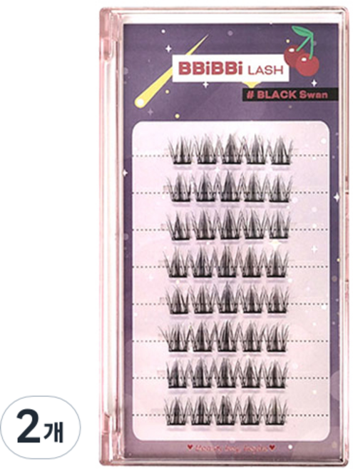 삐삐래쉬 노글루 속눈썹, Black Swan, 2개