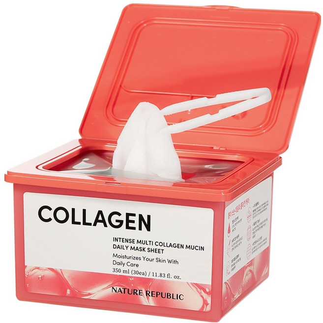 네이처리퍼블릭 인텐스 멀티 콜라겐 뮤신 데일리 마스크 시트, 30개입, 1개