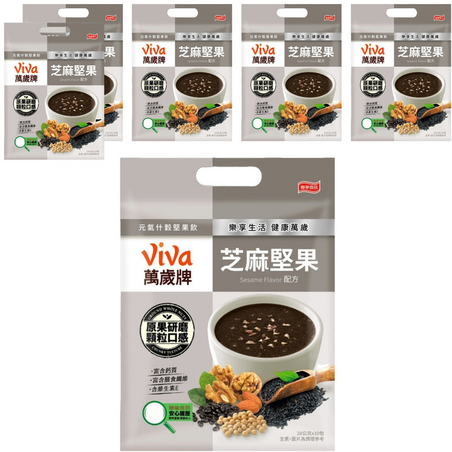 ViVa 萬歲牌 元氣什穀堅果飲 芝麻堅果, 28g, 10包, 6袋