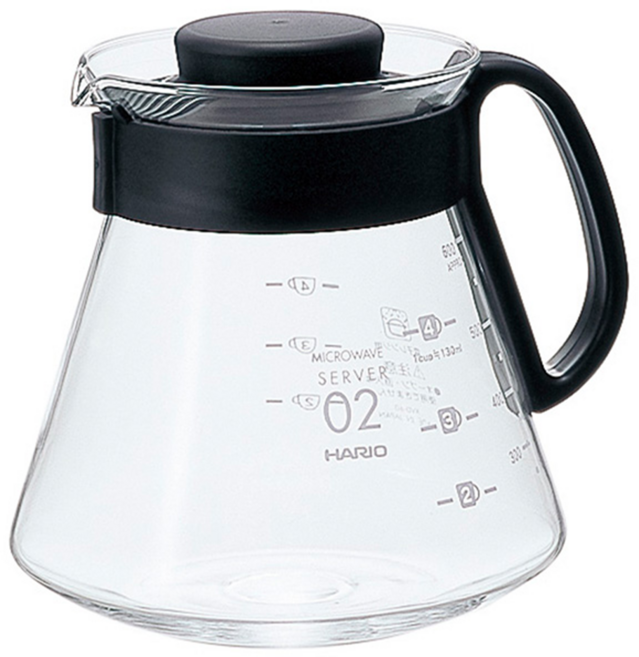 HARIO V60 經典60咖啡壺 XVD-60B, 咖啡壺, 600ml, 1個