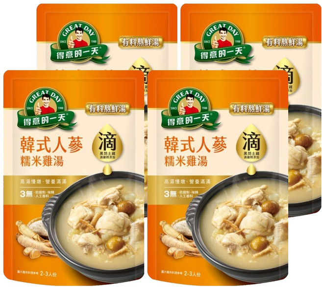 得意的一天 韓式人蔘糯米雞湯, 780g, 4包