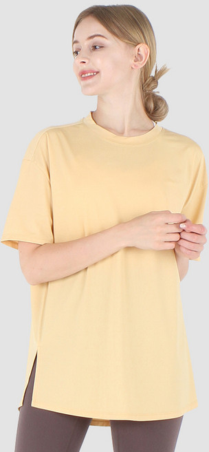 녹족 여성용 아이비 오버핏 반팔 요가 티셔츠