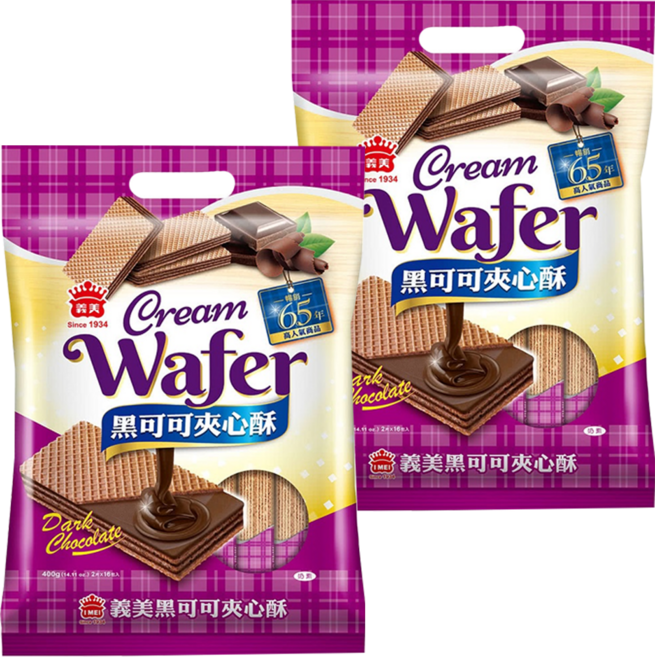 義美 夾心酥 黑可可, 400g, 2袋