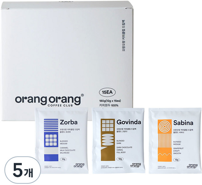 orang orang 濾掛咖啡, 12g, 15包, 5盒