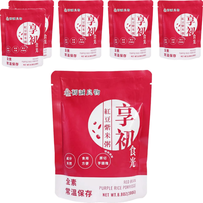 初誠良物 紅豆紫米粥, 300g, 6包