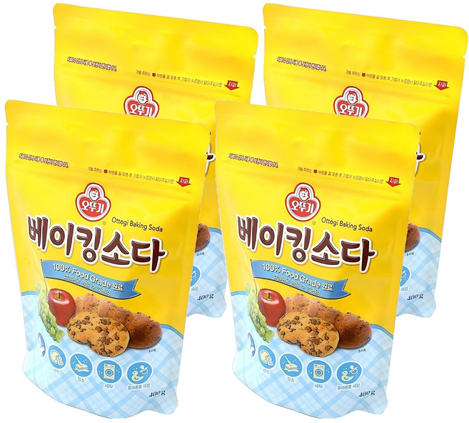 OTOKI 不倒翁 食用級小蘇打粉, 400g, 4個