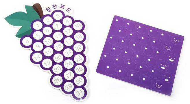 은창비씨 말랑폭신 칭찬포도 스티커, 혼합색상, 1세트