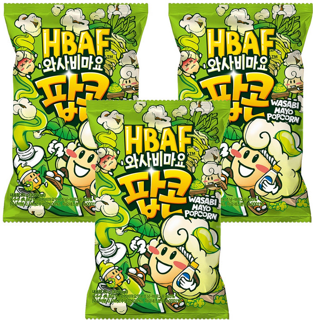 바프 와사비마요 팝콘, 80g, 3개