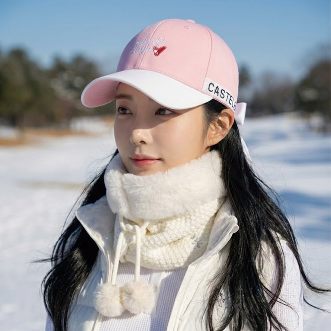 까스텔바작 여성용 방한니트 퍼 넥워머, White, 1개