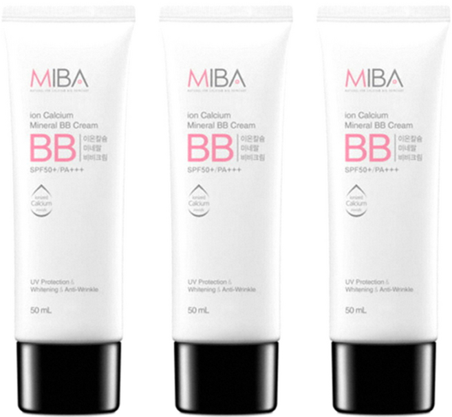 MIBA 鈣離子礦物BB霜 SPF50+ PA+++, 單色, 50ml, 3條