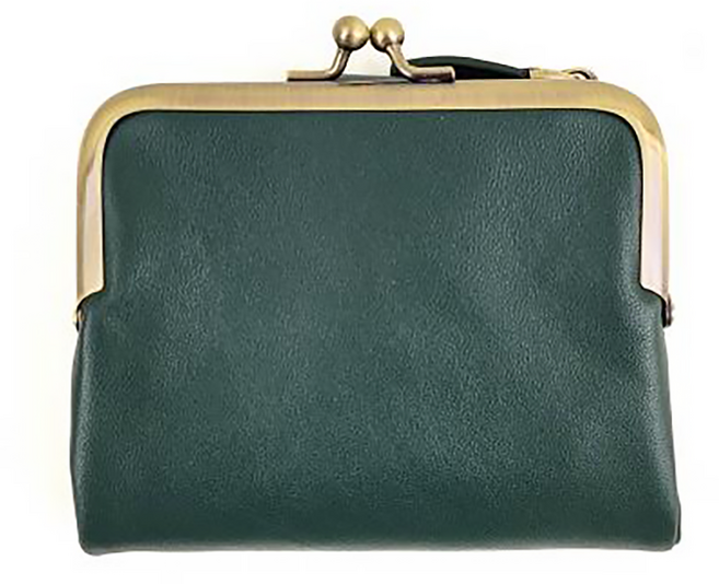 真皮女士金口中夾 羊皮 10卡位