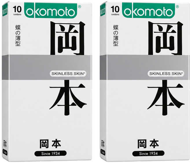 okamoto 岡本 Skinless蝶薄型保險套, 10個, 2盒