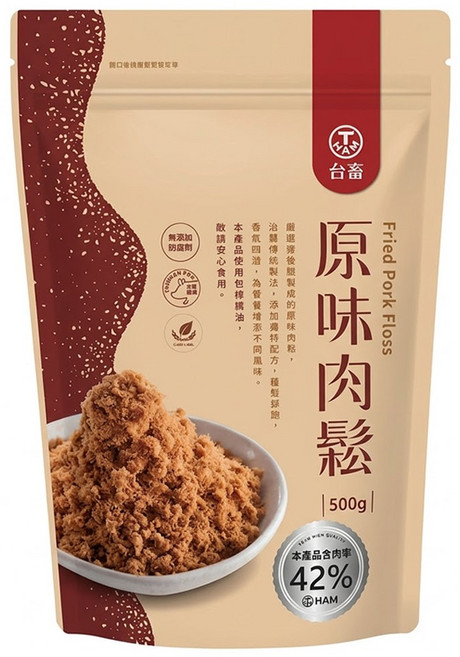 T HAM 台畜 原味肉鬆, 500g, 1包