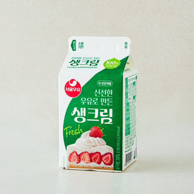 서울우유 생크림, 500ml, 1팩