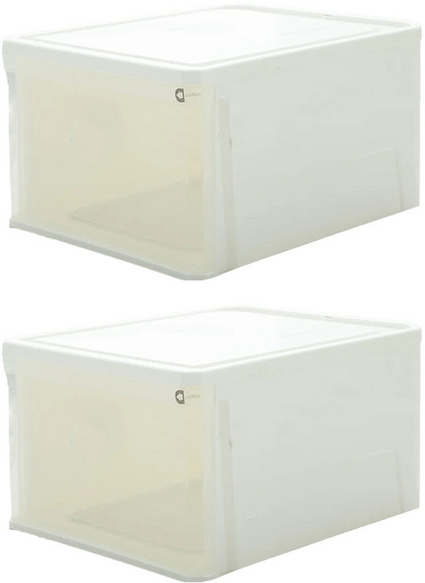 KEYWAY 聯府 愛家抽屜整理箱 45L, 2個, 透明色 + 白色